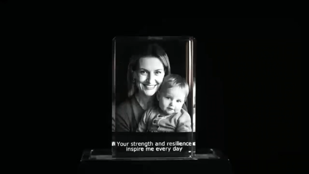 3D Crystal Rectangle Female and Kid