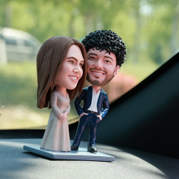 Custom bobblehead Male Car Decoration With Crystal Ball