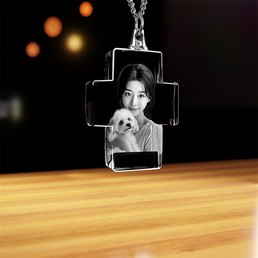 cross crystal necklace pets