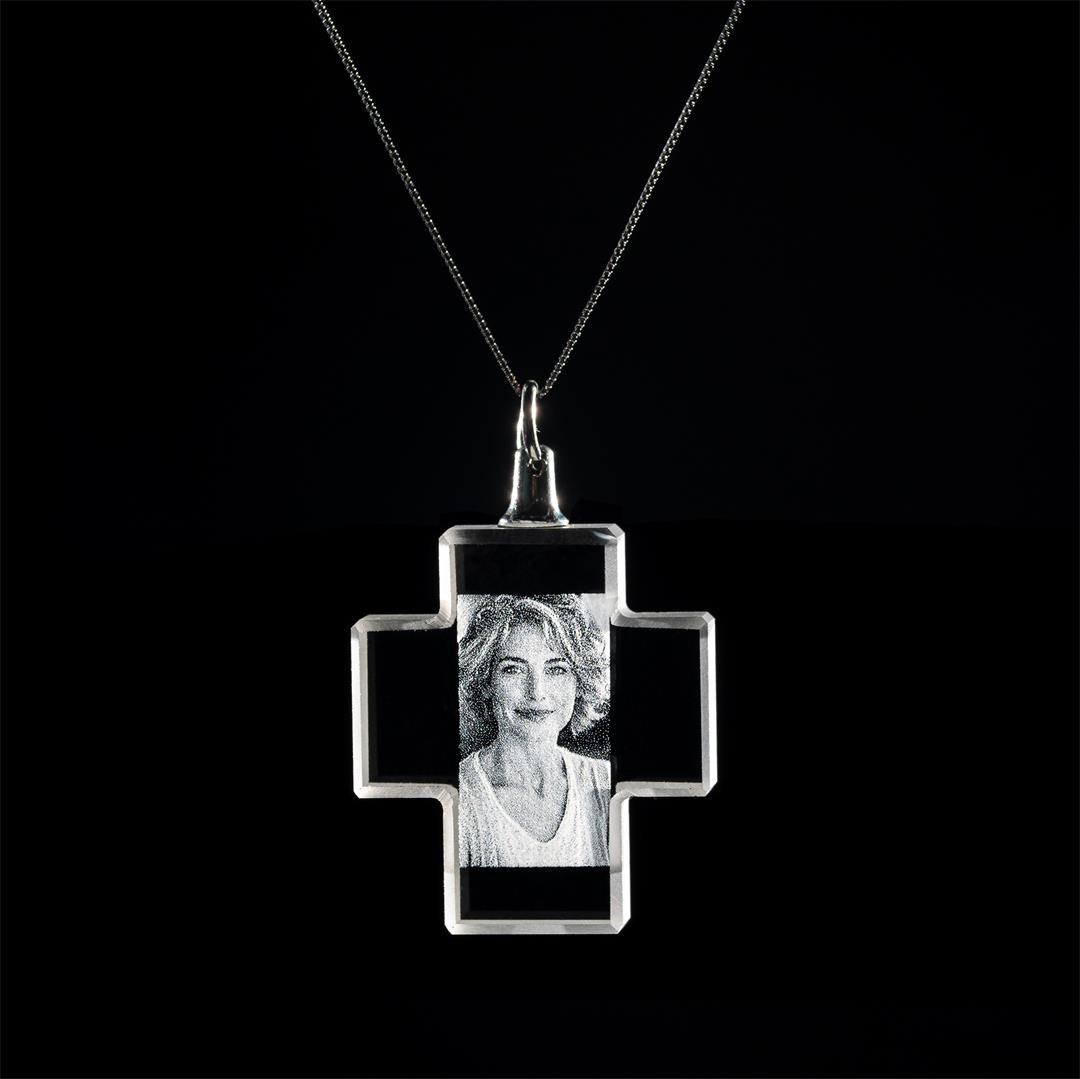 2D Crystal Cross Necklace Family