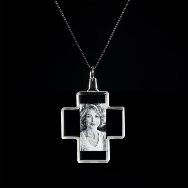 2D Crystal Cross Necklace Female