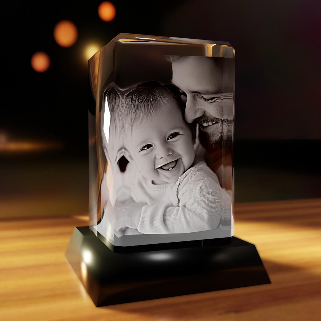 crystal rectangle father and kid