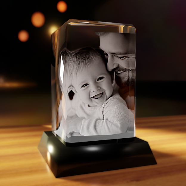 crystal rectangle father and kid