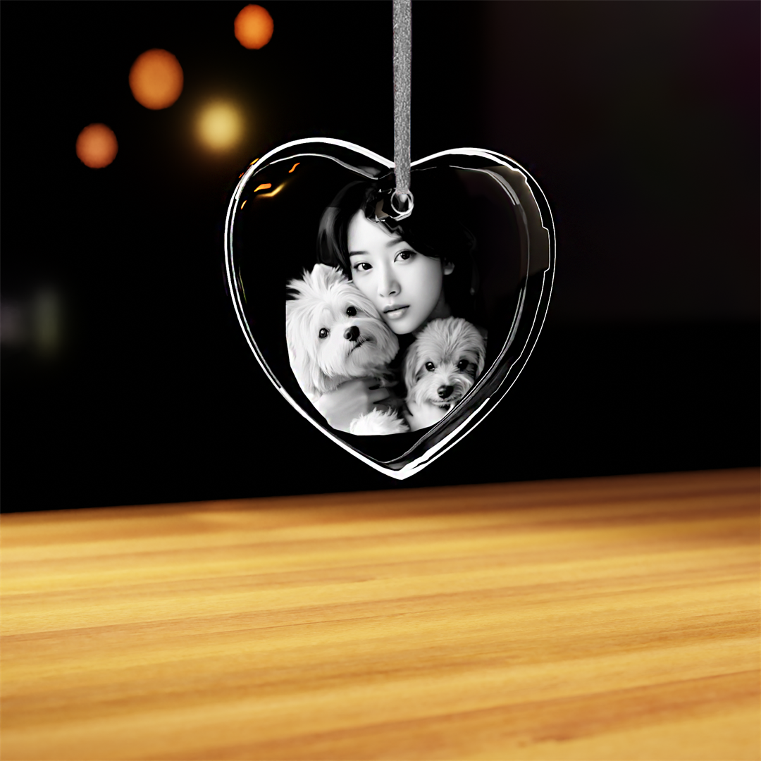 heart crystal ornament pets