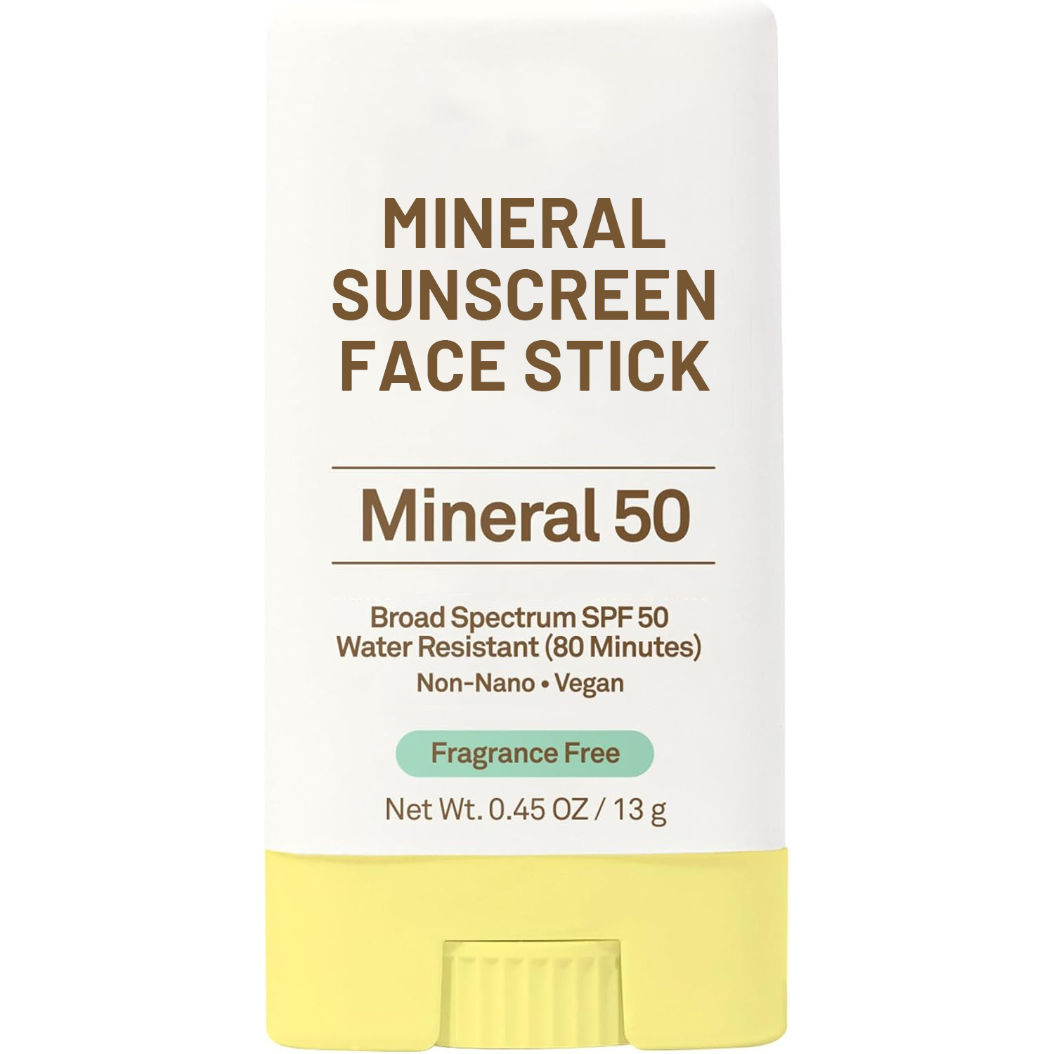 Mineral Sunscreen Face Stick - SPF 50 - UVA/UVB Face and Body Protection - Fragrance Free – Safe for Sensitive Skin