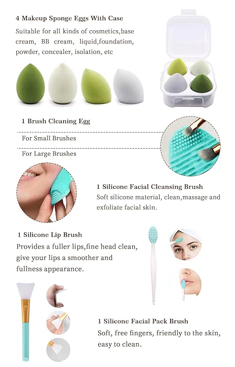 Makeup Brushes 22 Pcs Makeup Kit,Foundation Brush Eyeshadow Brush Make up Brushes Set (Green, 22 Piece Set Large)