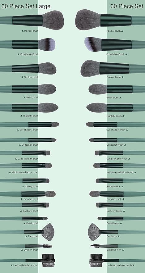 Makeup Brushes 22 Pcs Makeup Kit,Foundation Brush Eyeshadow Brush Make up Brushes Set (Green, 22 Piece Set Large)