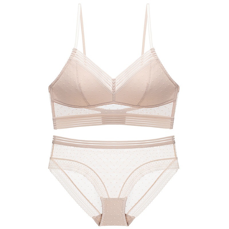 Sexy lace lingerie set Big backless Ushaped thin section