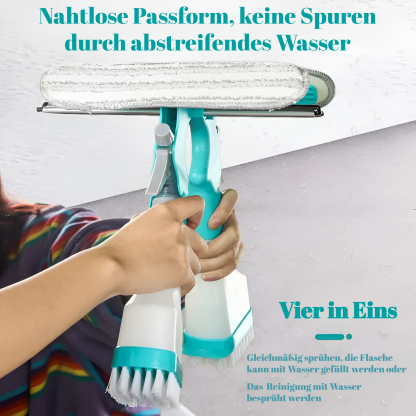 Multifunktionale doppelseitige Reinigungsbürste für den Haushalt mit Schaber, Schwamm, Bodenbürste, 