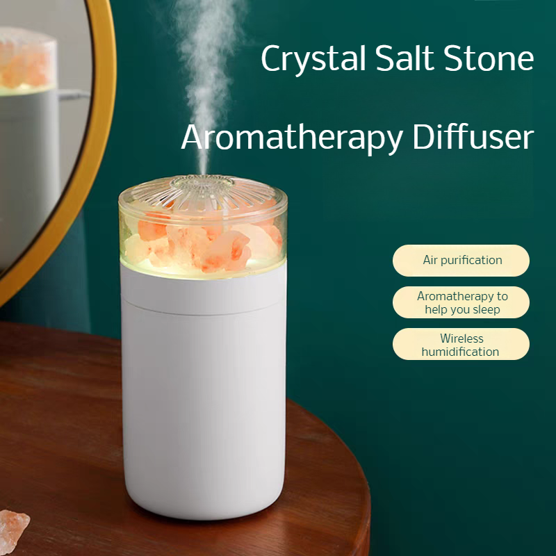 Car humidifier colorful ambient light mini humidifier wireless charging models salt lamp humidifier