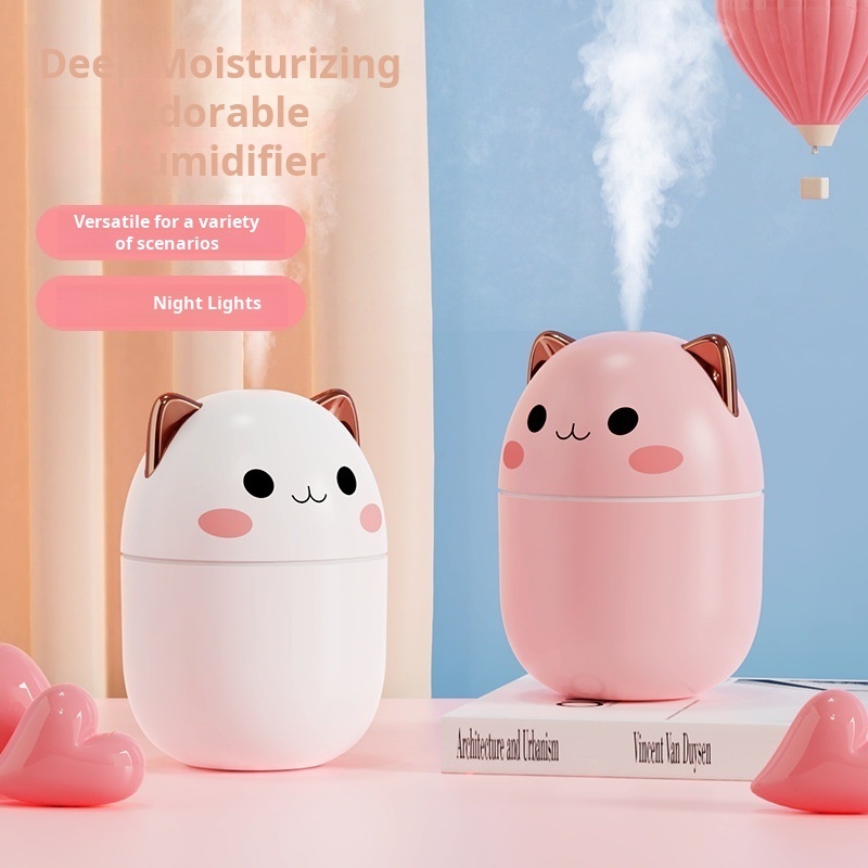 Home humidifier Adorable ambient light large capacity colorful lights mute portable mini humidifier