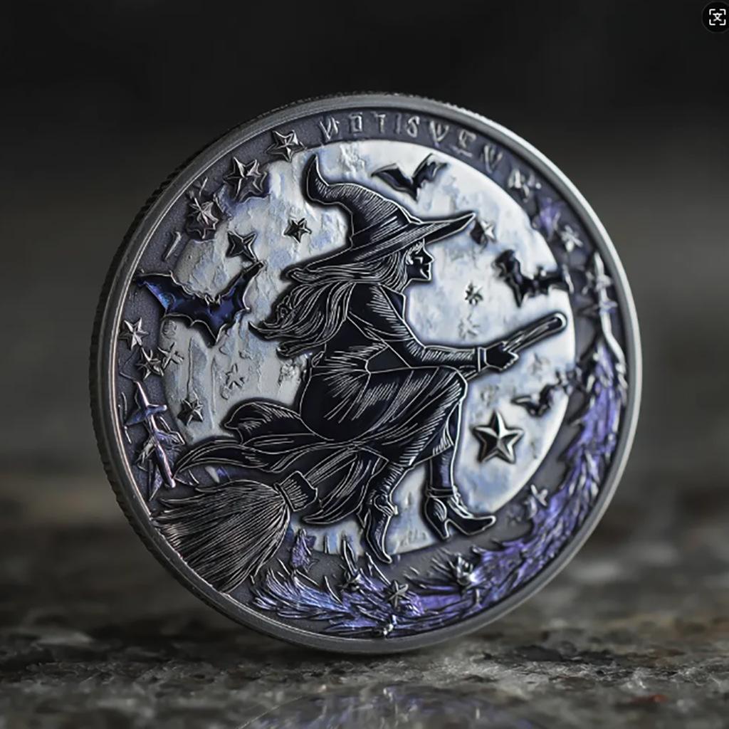 Moonlit Witch Enchanted Coin