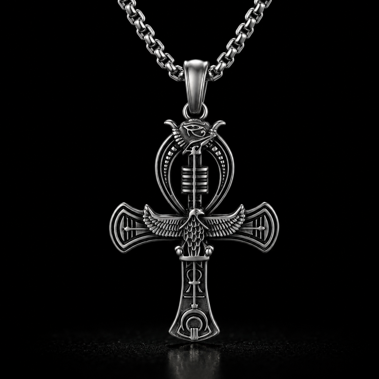 Great Gift Ideas Silver Cross Necklace + Silver Pearl Chain