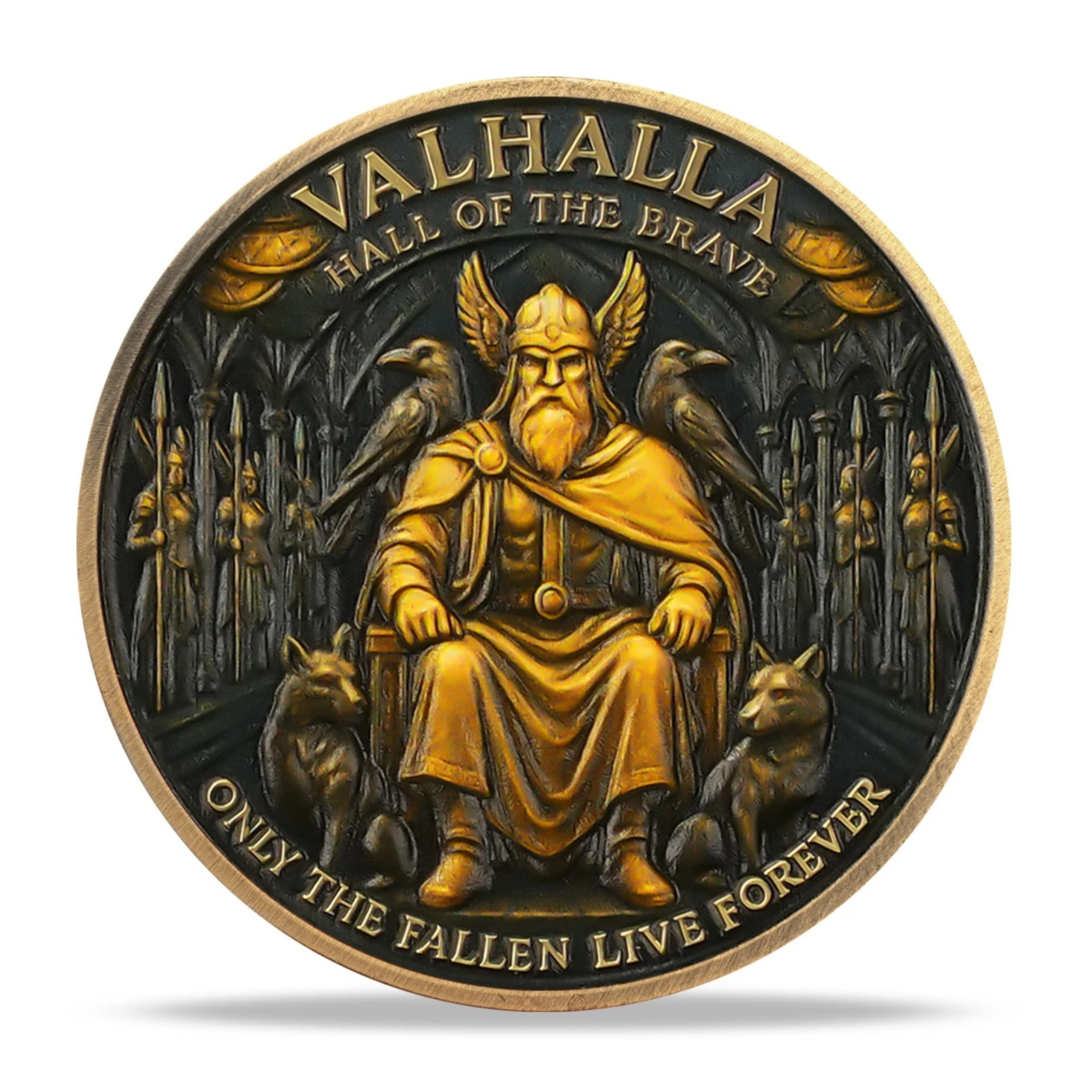 Viking Challenge Coin-Valhalla,Norse God Odin-Norse Mythology Collectible Gift