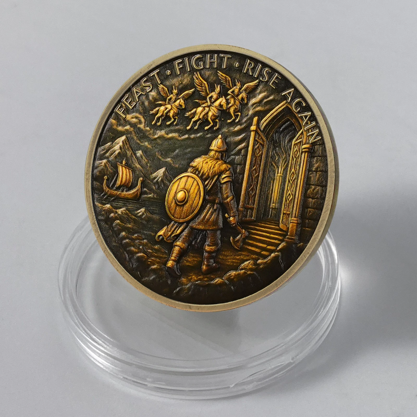 Viking Challenge Coin-Valhalla,Norse God Odin-Norse Mythology Collectible Gift