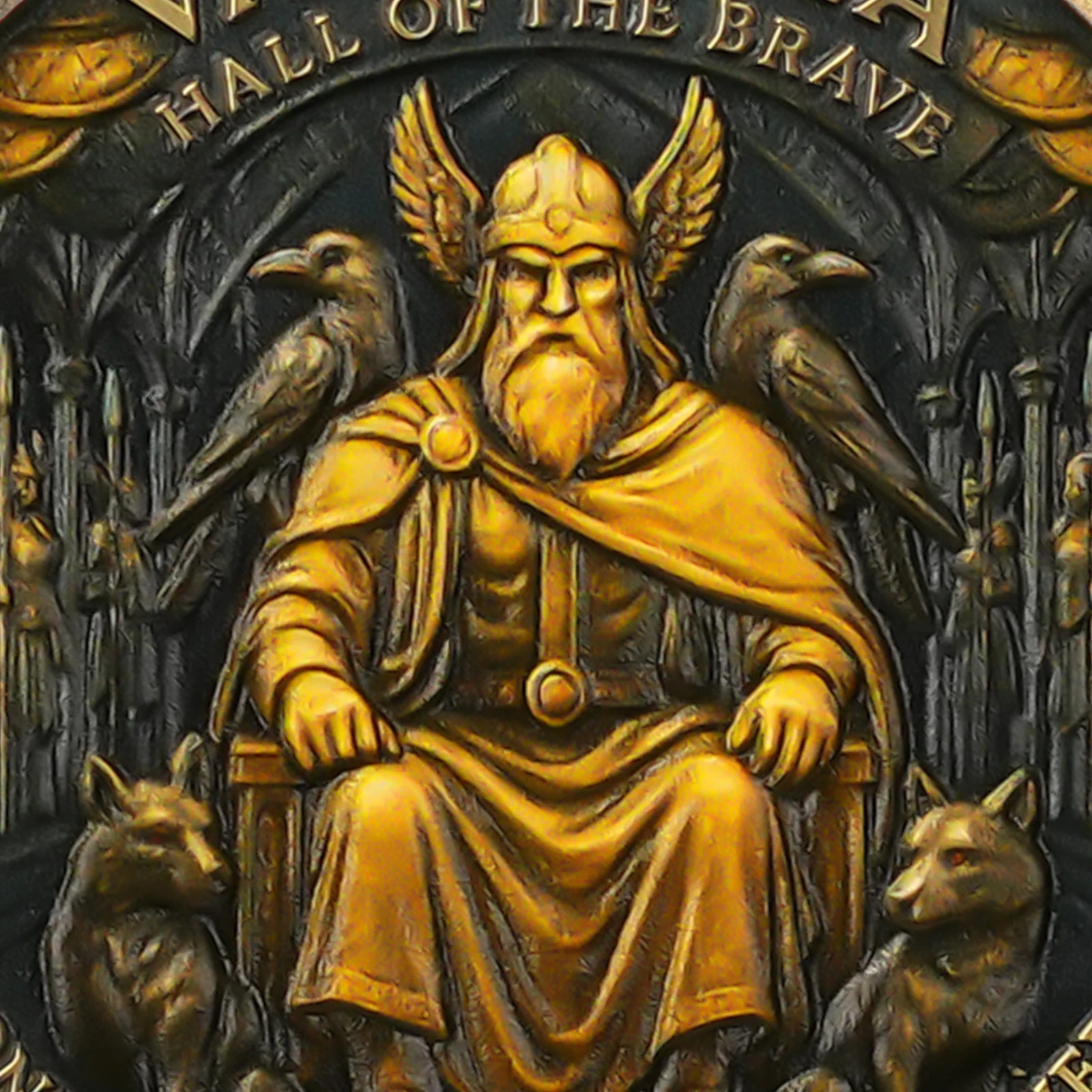 Viking Challenge Coin-Valhalla,Norse God Odin-Norse Mythology Collectible Gift