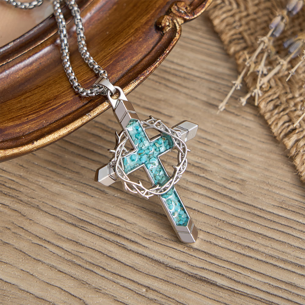 FREE Today: Thorn-Wrapped Inlaid Cross Pendant Necklace: A Symbol of Christ’s Sacrificial Love