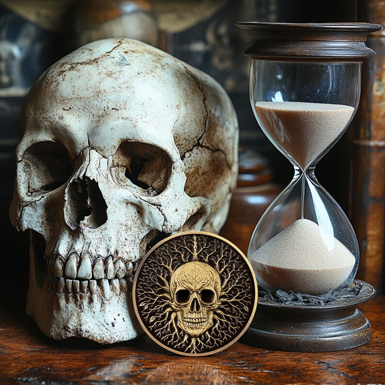 Memento Mori Skull Coin Daily Practice Stoic