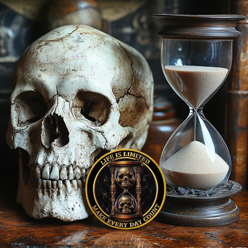 Hourglass Memento Mori Stoic Collectible Coin