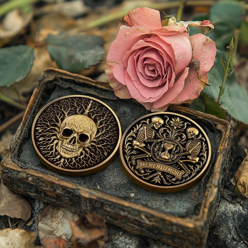 Memento Mori Skull Coin Daily Practice Stoic