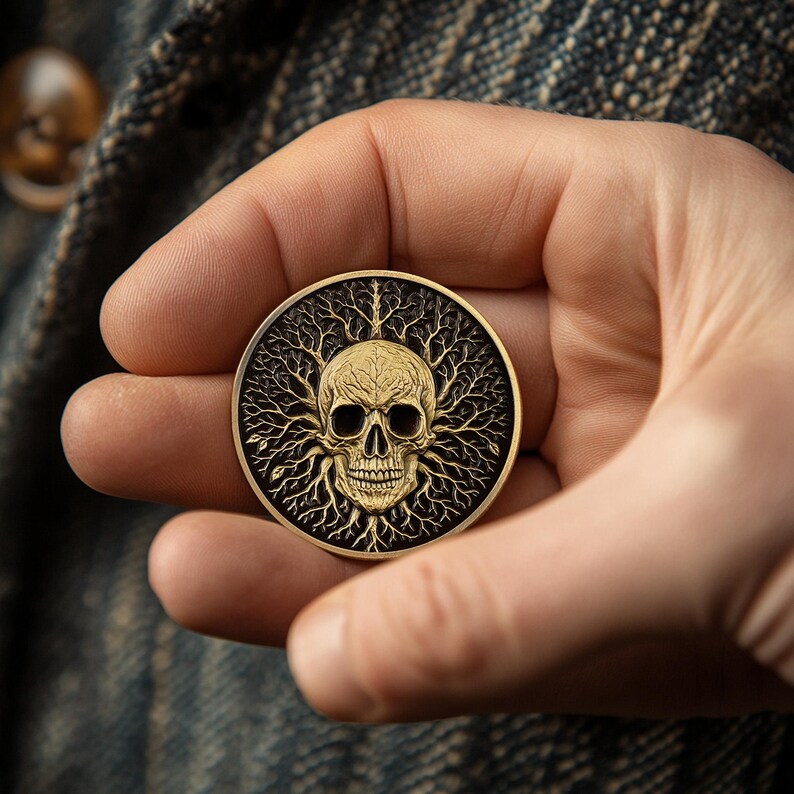 Memento Mori Skull Coin Daily Practice Stoic