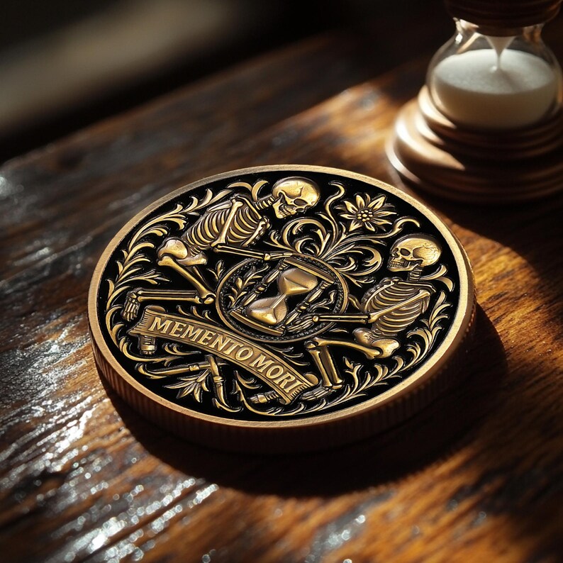 Memento Mori Skull Coin Daily Practice Stoic