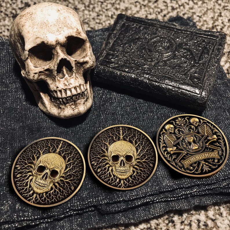 Memento Mori Skull Coin Daily Practice Stoic