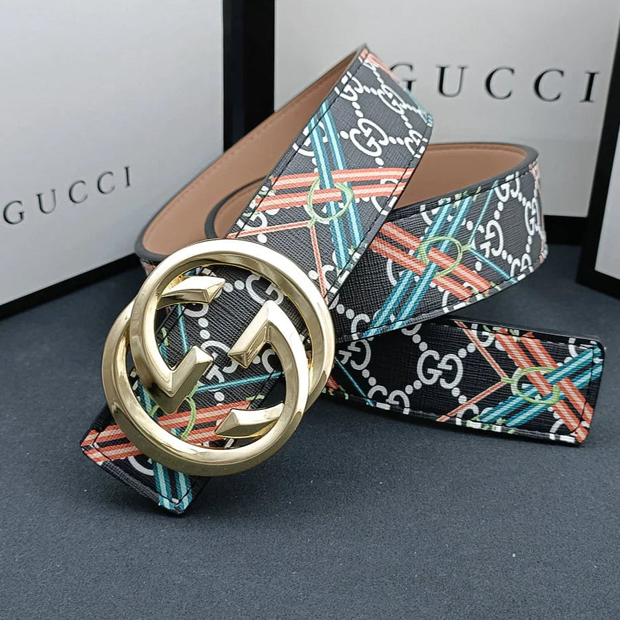 3 Colors stripe calico belt