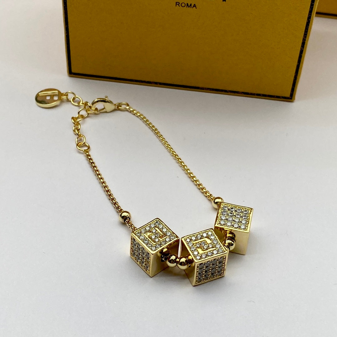 Classic square rhinestone bracelet