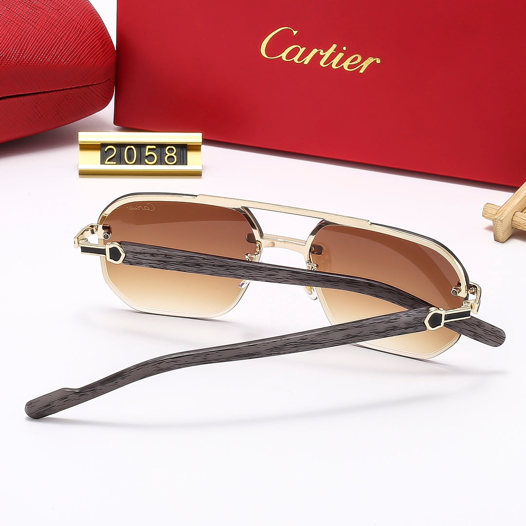 Wooden leg aviator multi-color sunglasses 2058