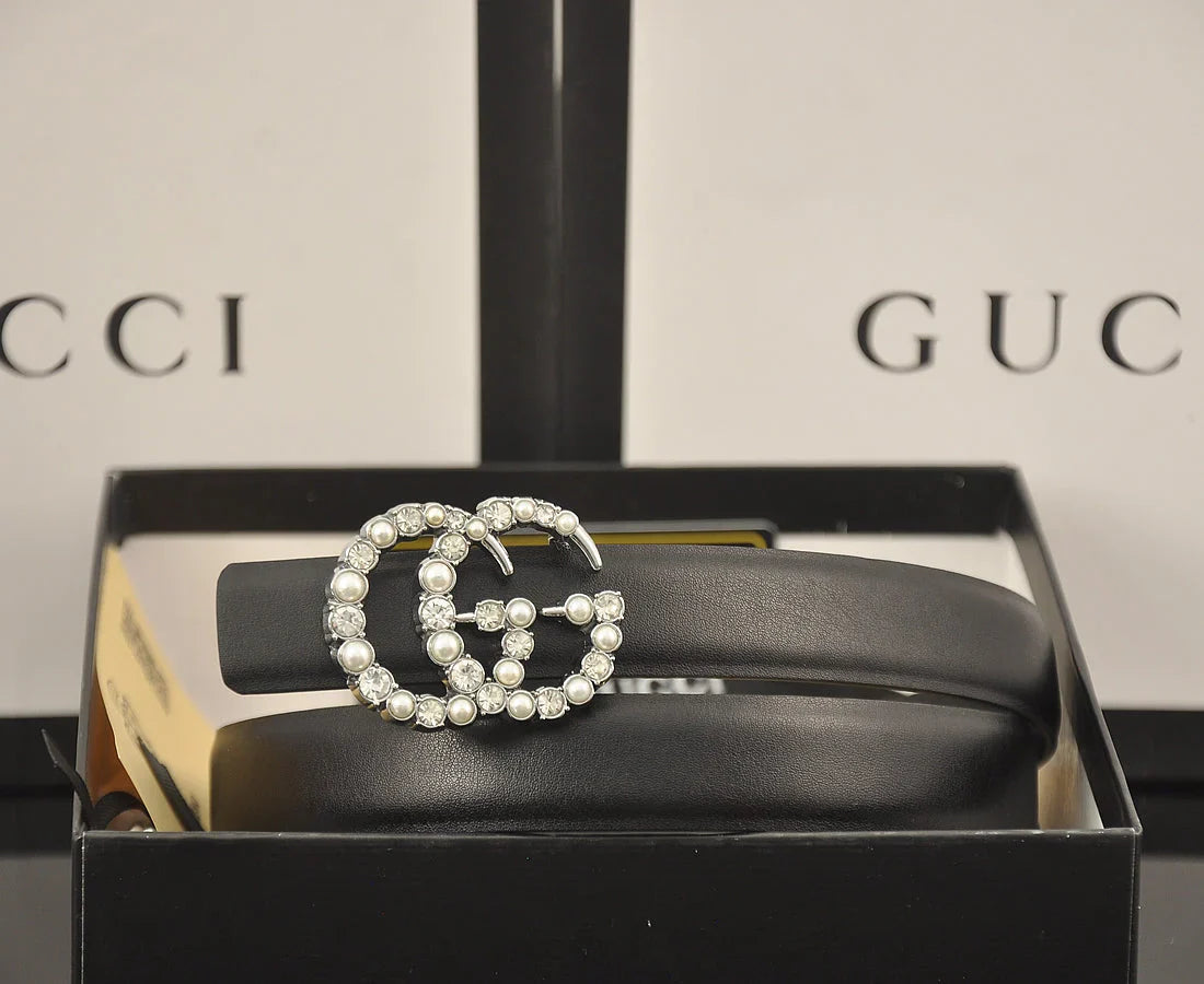 6 Colors fashion pearl rhinestone belt