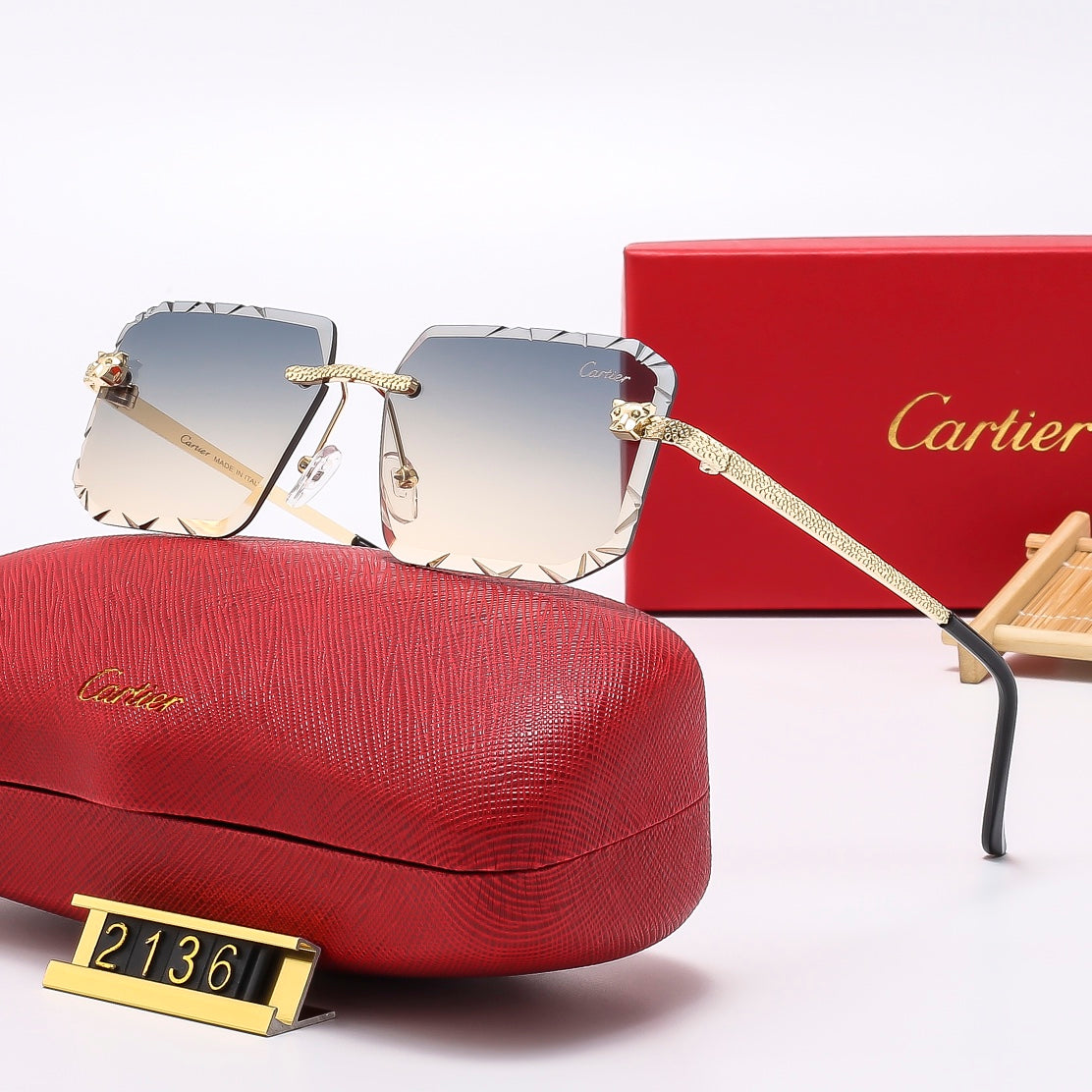 Diamond Cut Fashion Gradient Sunglasses 2136