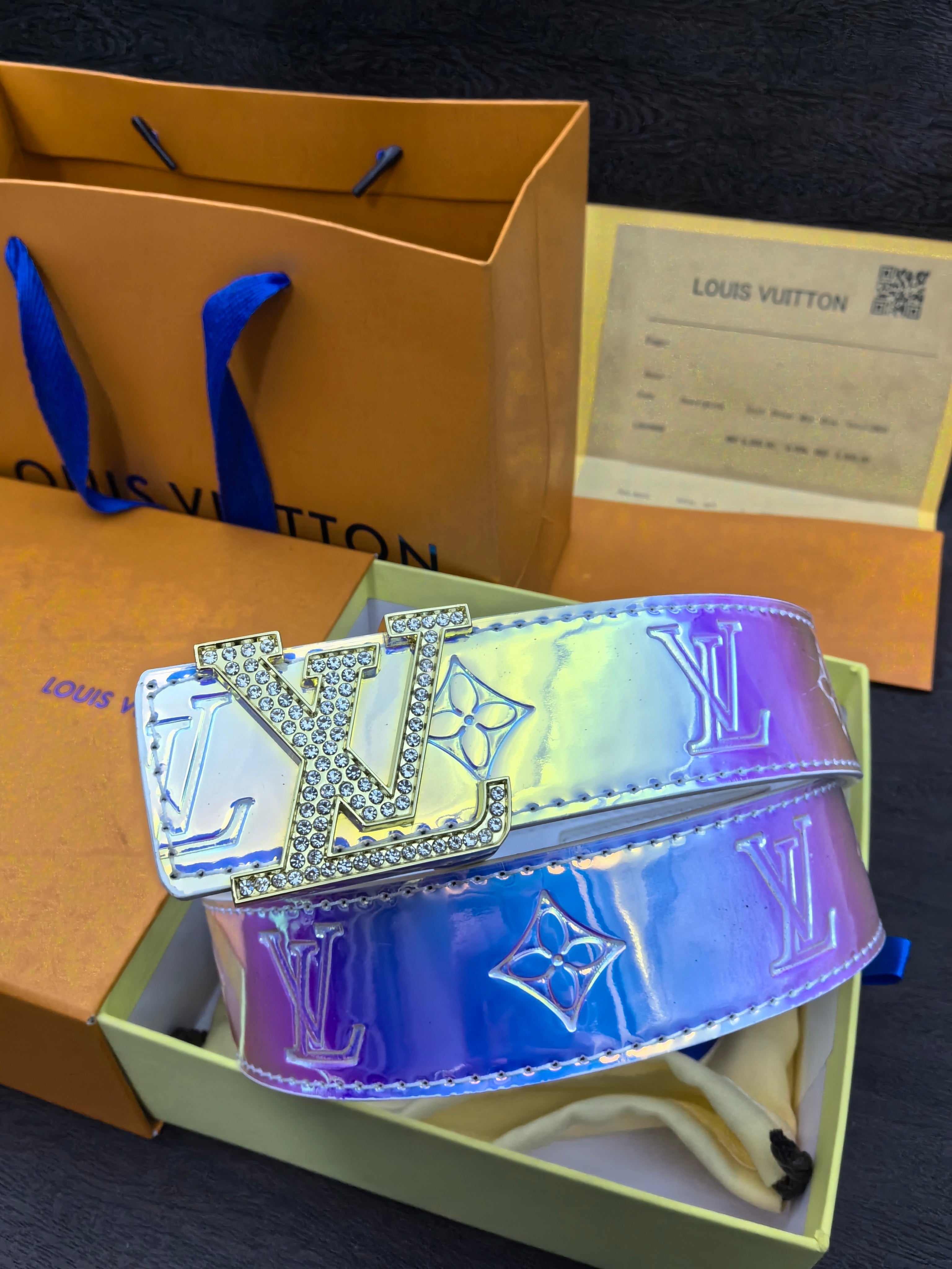 Unique and sparkling diamond belt  leather belt