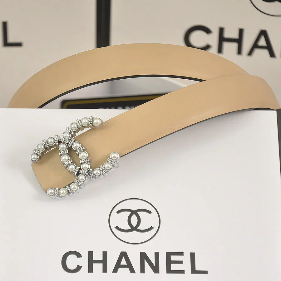 6 color pearl rhinestone belt