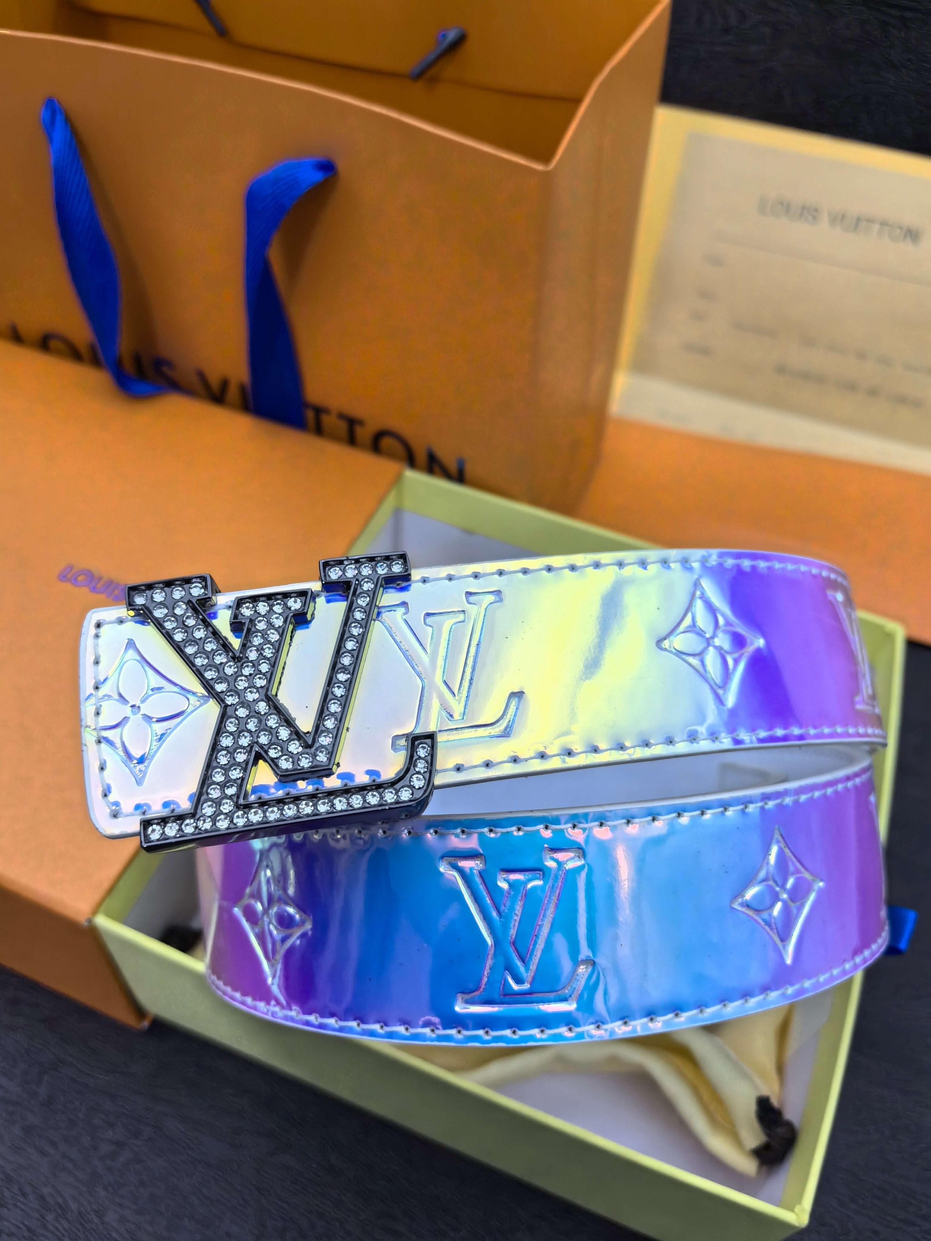 Unique and sparkling diamond belt  leather belt