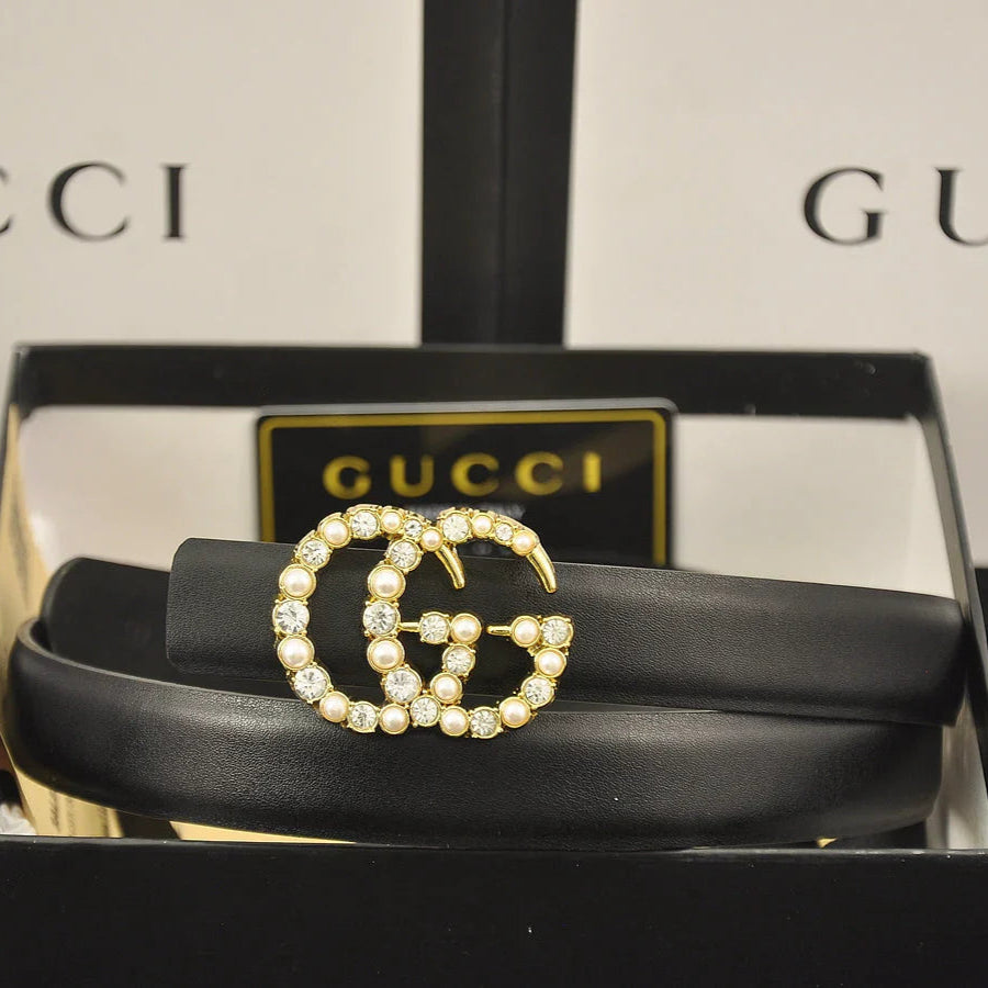 6 Colors fashion pearl rhinestone belt