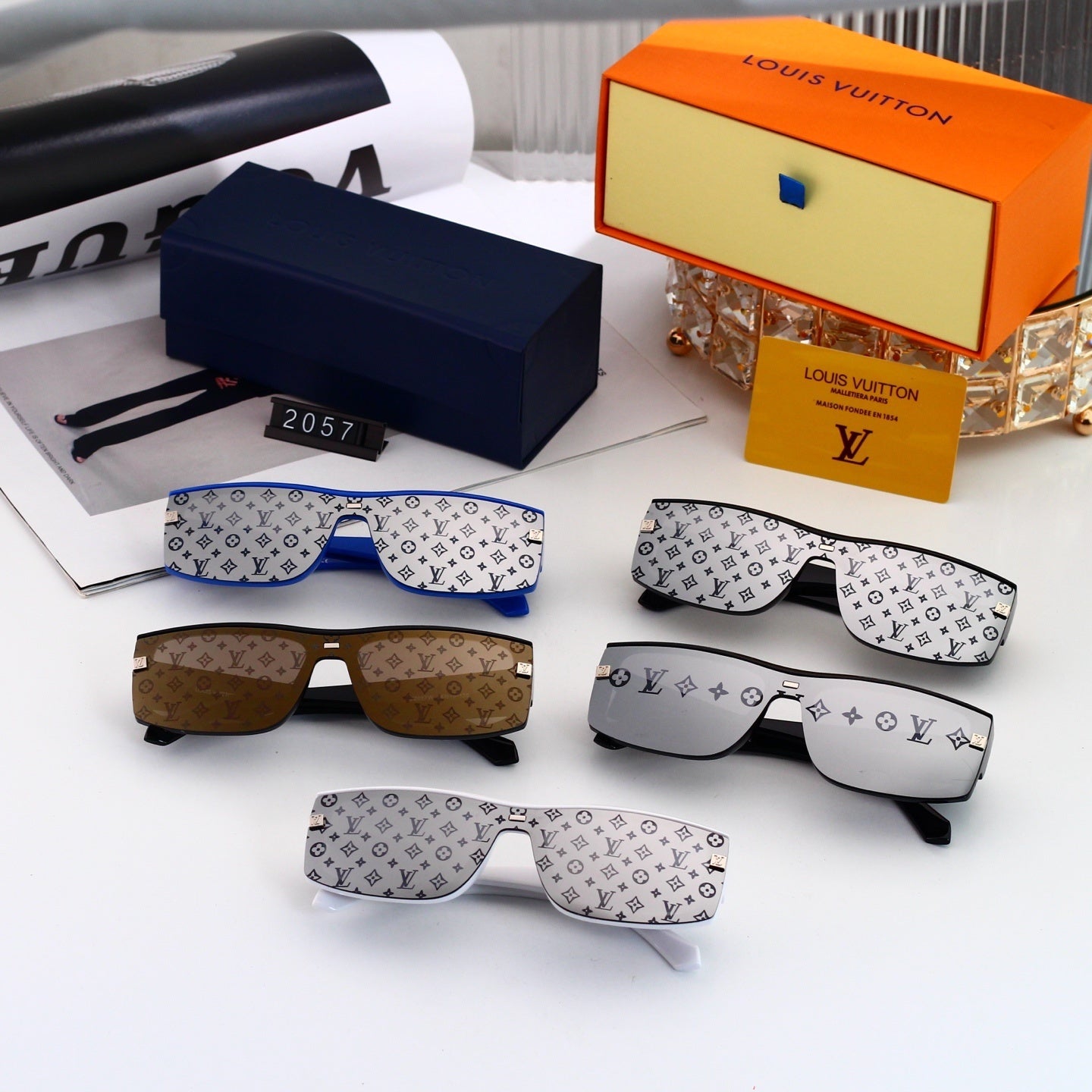 5 Colors Printed Fashion Sunglasses—2057