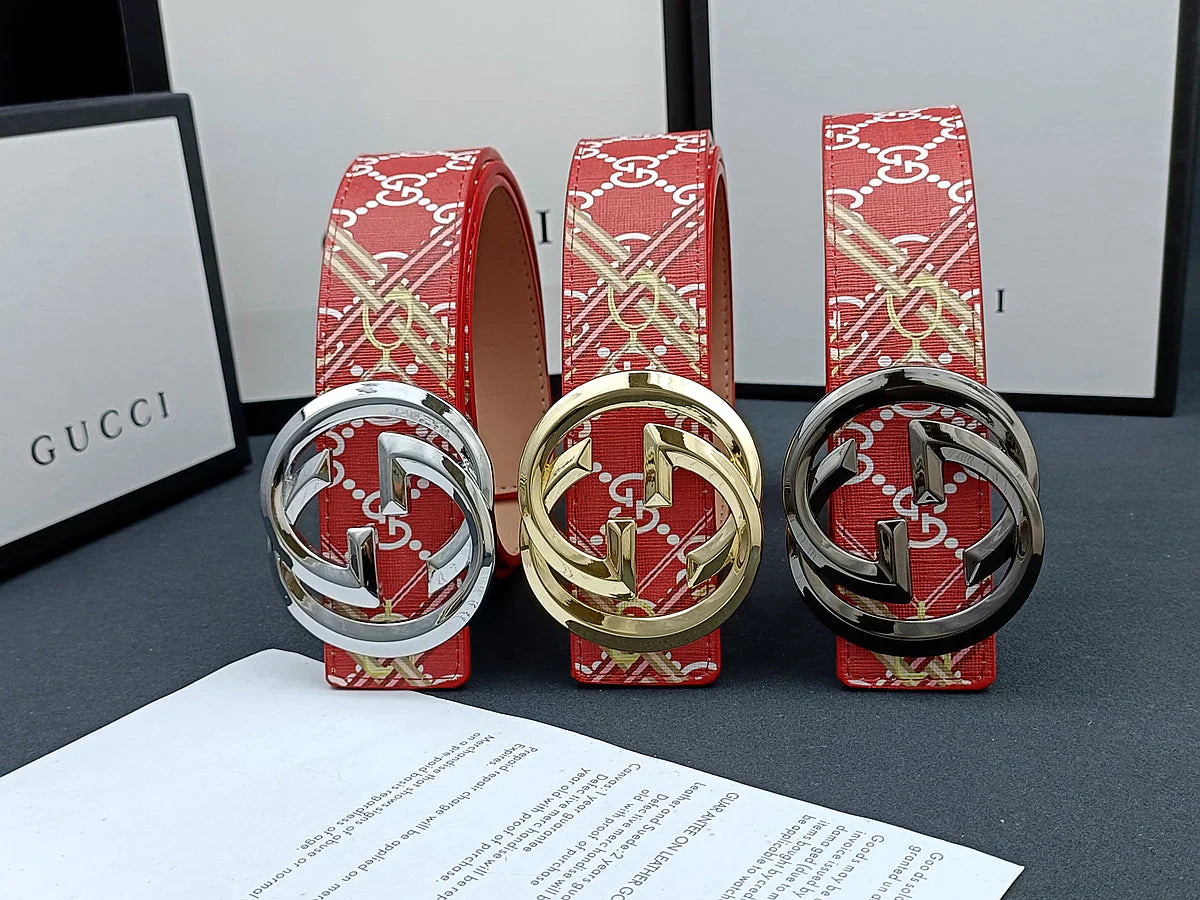 3 Colors stripe calico belt Gender: general