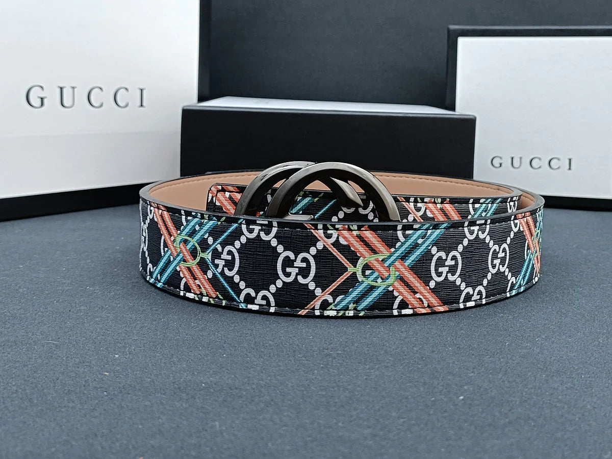 3 Colors stripe calico belt