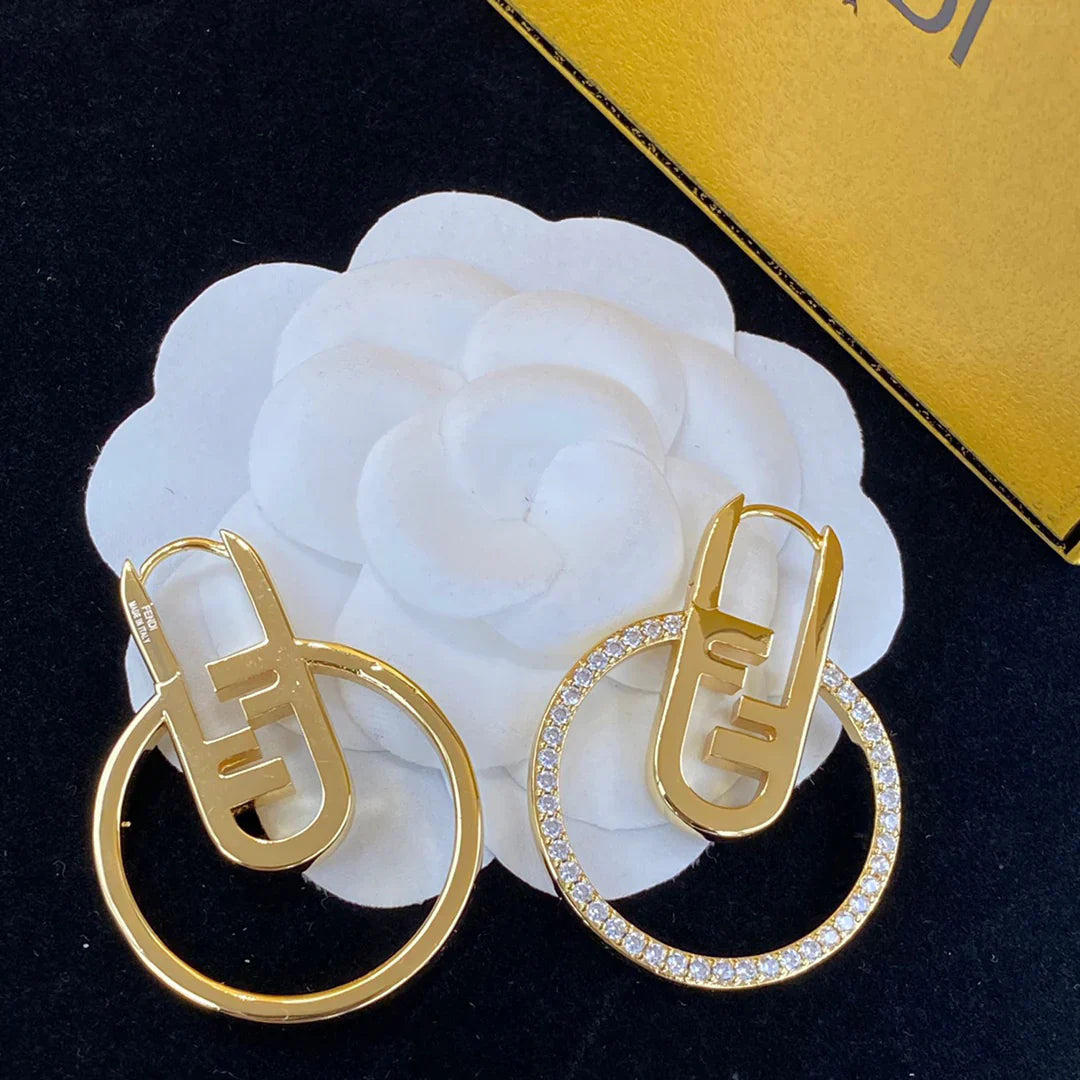 Letter Diamond Earrings Necklace Set