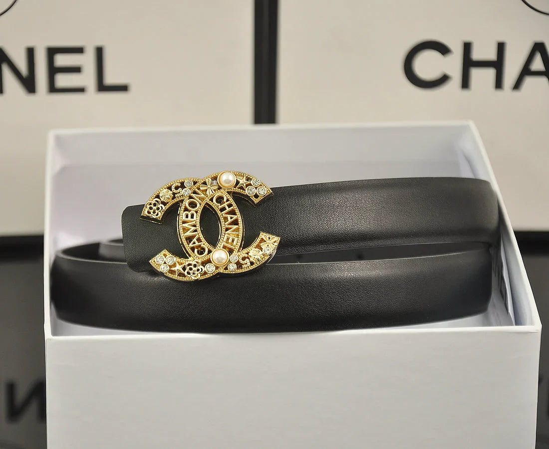 6-color hollow-out pearl belt