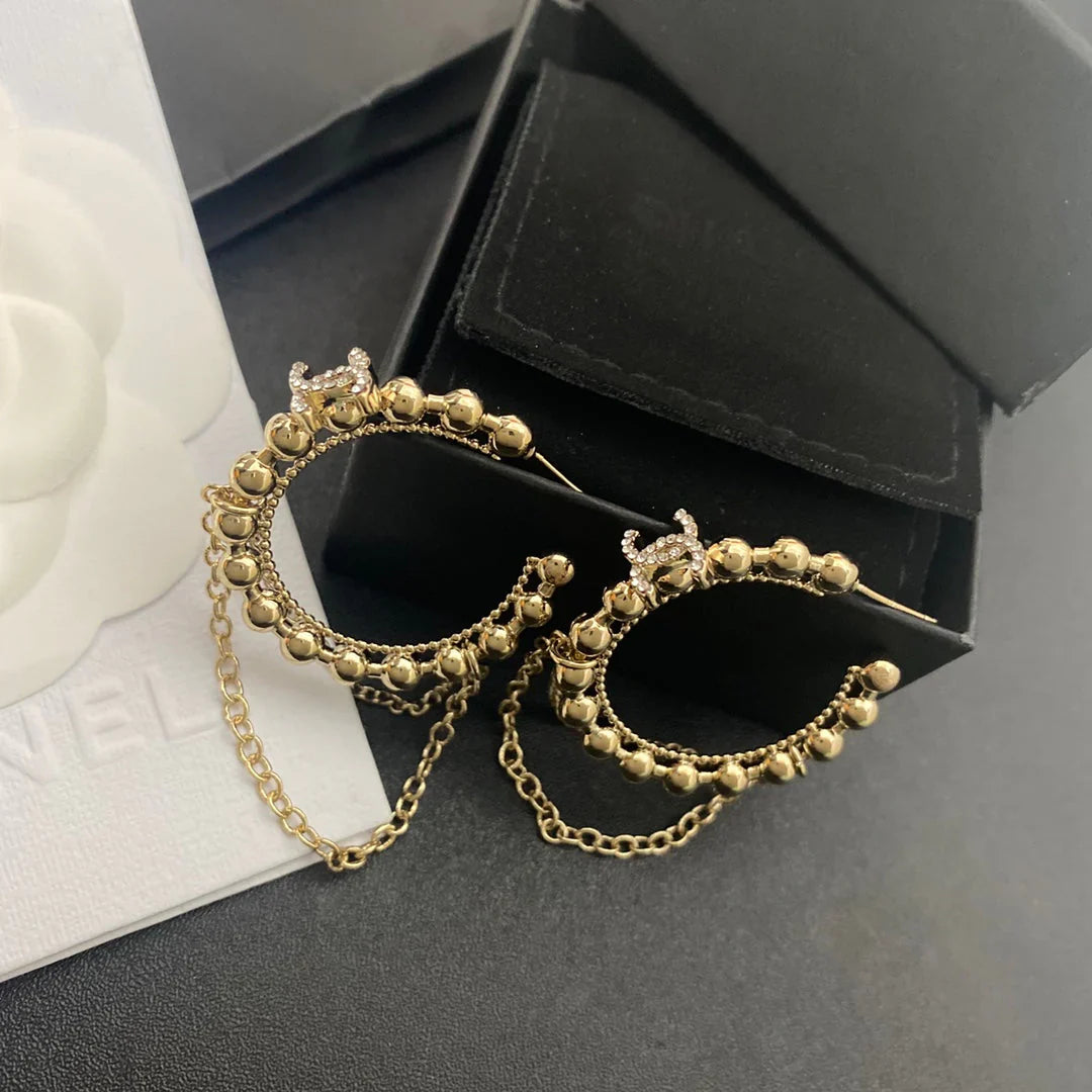 Fashion chain pendant earrings