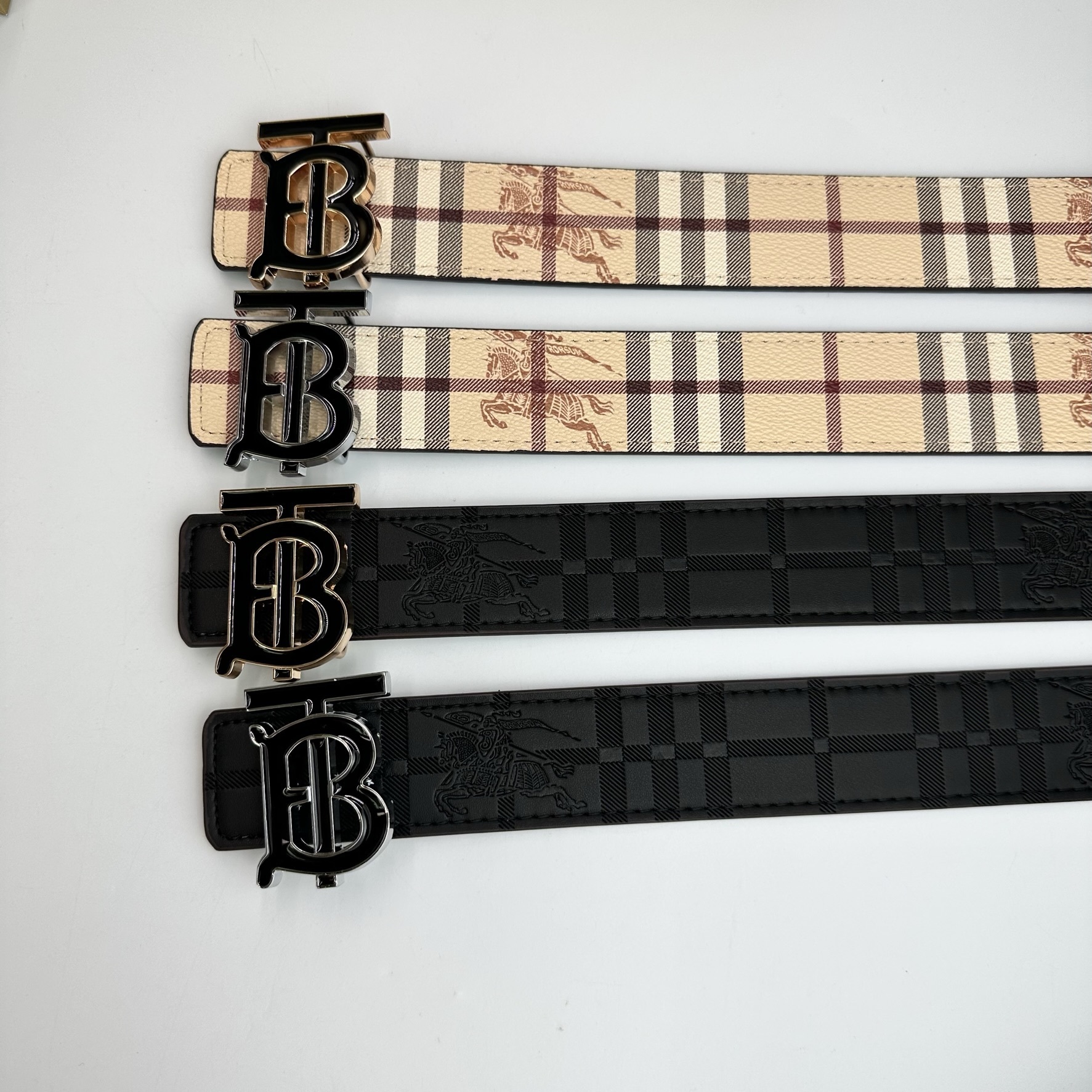 4-color classic embossed leather belt