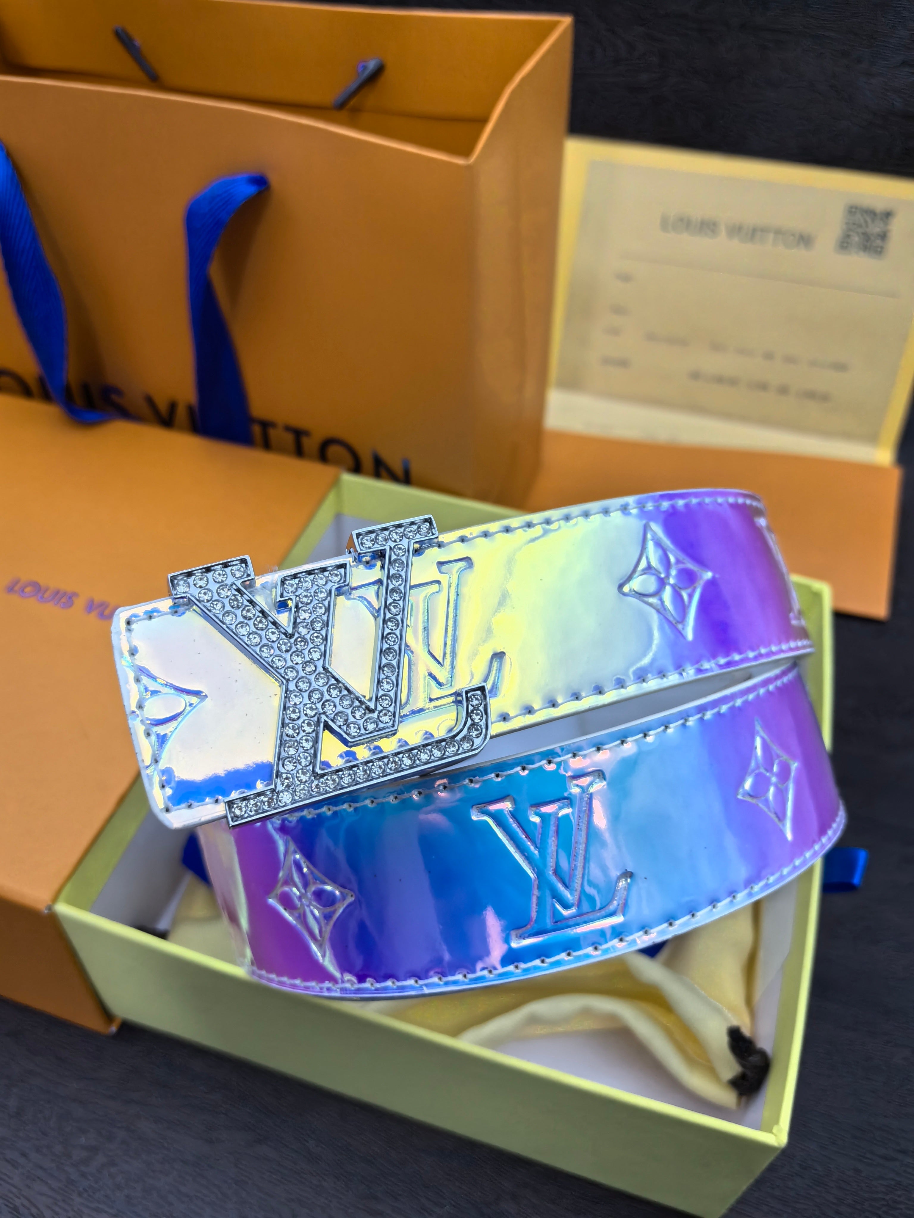 Unique and sparkling diamond belt  leather belt