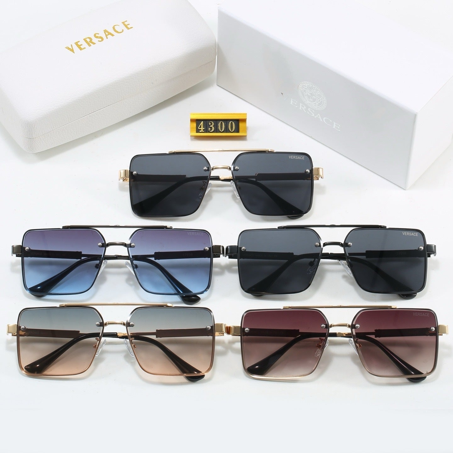 Metal 5 Colors Square Fashion Sunglasses—4300