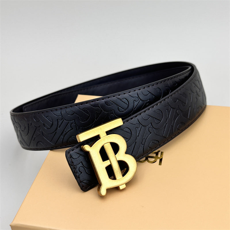 black classic plain black embossed leather belt