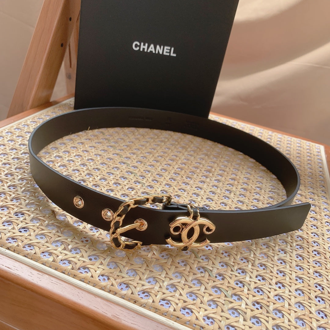 Soft leather pin buckle belt 3.0cm wide