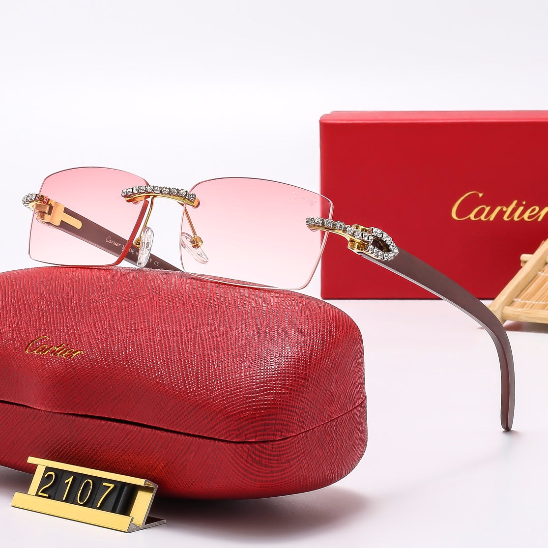 Diamond Frameless 6 Colors Sunglasses 2107