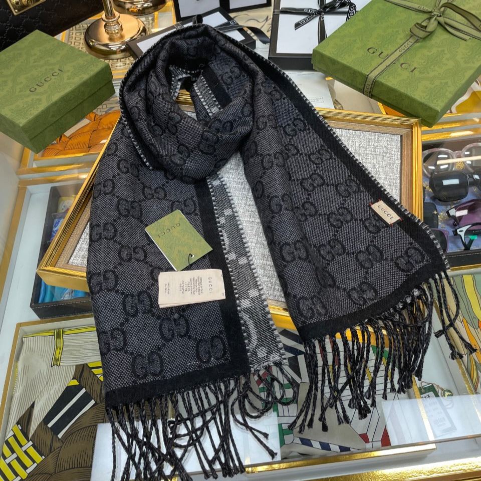 Winter double-sided jacquard scarf