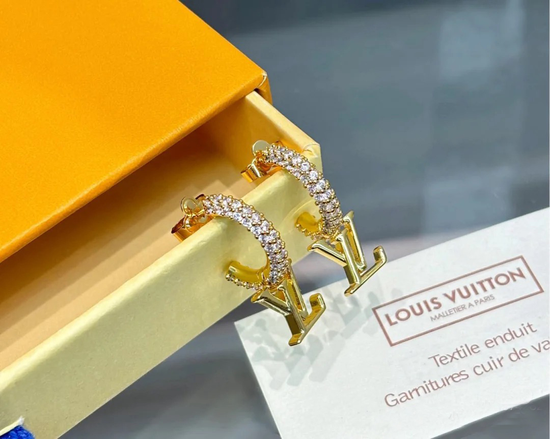 2026 New Diamond Letter Pendant Earrings